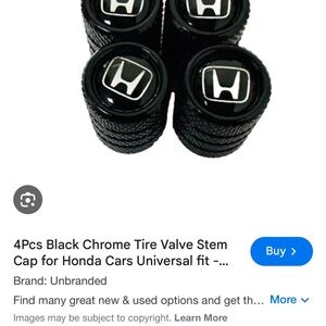 Honda Black Tire Valve Stem Caps